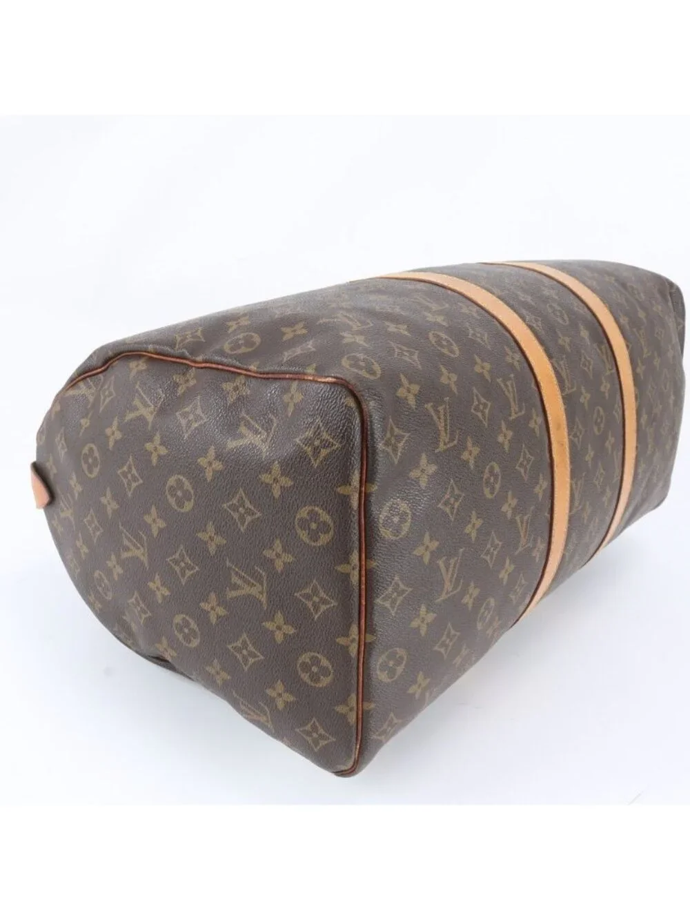Louis Vuitton Monogram Keepall 50 Leather Boston Bag Tote Carry
